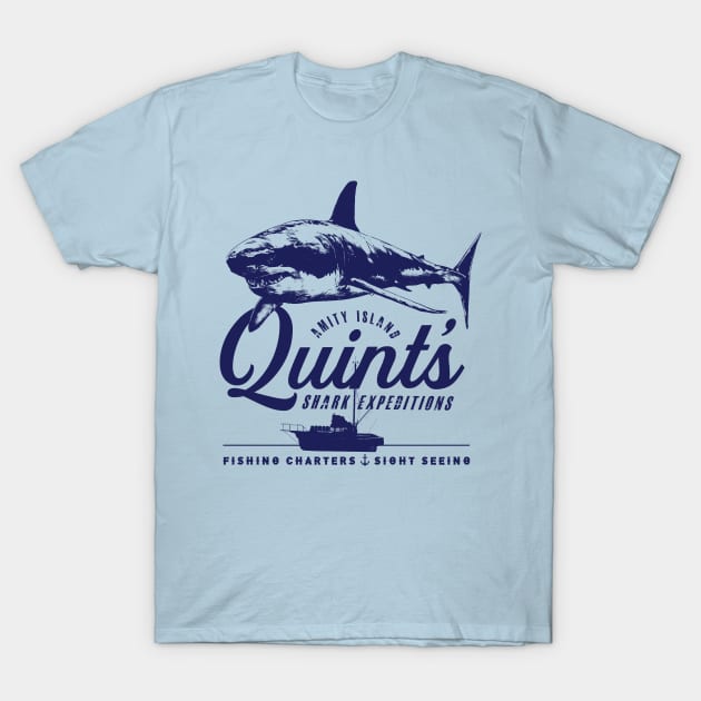 Quint's Shark Fishing T-Shirt by MindsparkCreative